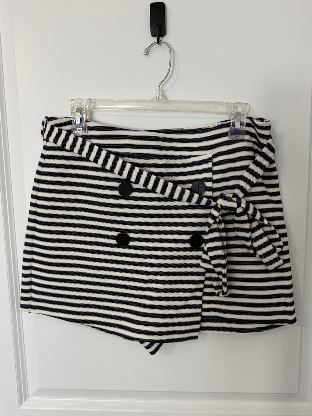 Express Navy and White Striped High-Rise Skort